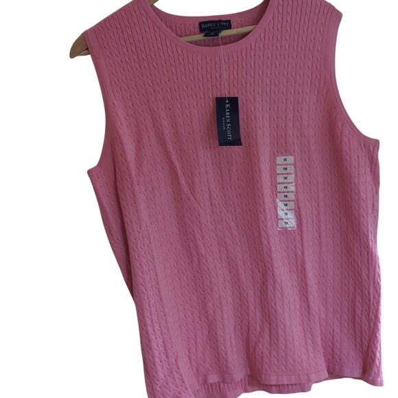 Pink Karen Scott Sweater Vest | 100% Cotton | 0069 - Picture 1 of 4